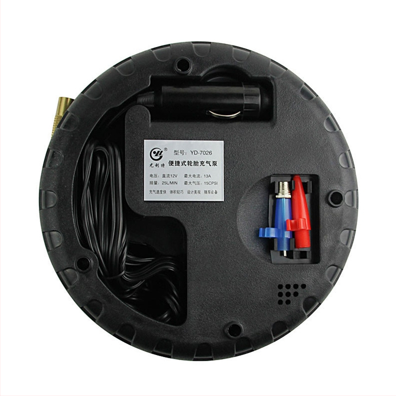 Ullet Yulite 7026 Φορητή αντλία αέρα αυτοκινήτου με μετρητή πίεσης ελαστικού, 12V, 100W, 25 L/min, 3,74 m καλώδιο, 0,9 kg