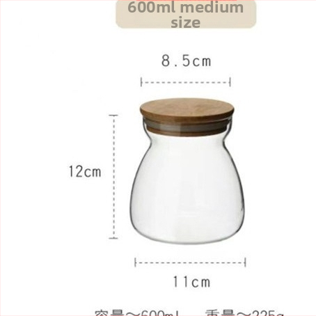 Διαφανές δοχείο από βορσολιτικό γυαλί υψηλής αντοχής, τραπεζοειδές, σφραγισμένο, για αποθήκευση γάλακτος σε σκόνη και τσαγιού