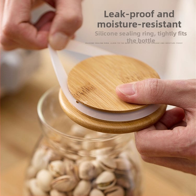 Διαφανές δοχείο από βορσολιτικό γυαλί υψηλής αντοχής, τραπεζοειδές, σφραγισμένο, για αποθήκευση γάλακτος σε σκόνη και τσαγιού