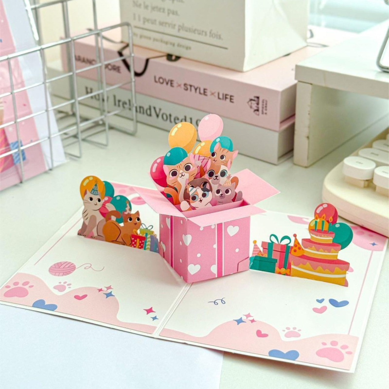 Carte de felicitare personalizată cu desen animat, 3D, pentru Ziua Profesorului – Minghong, imprimare