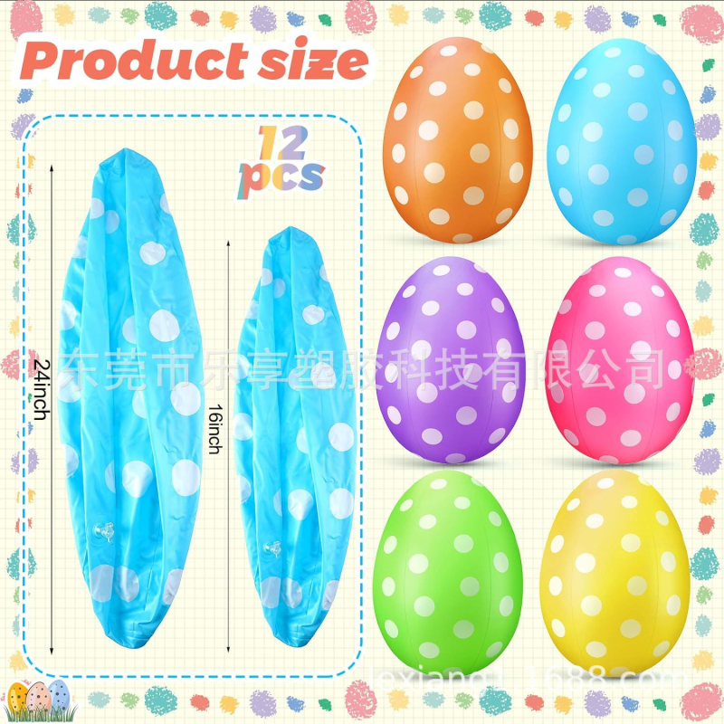 PVC napuhano Uskrsno jaje – viseća dekoracija za vanjsku upotrebu, s tiskanim logom, LX marka, uvezeno