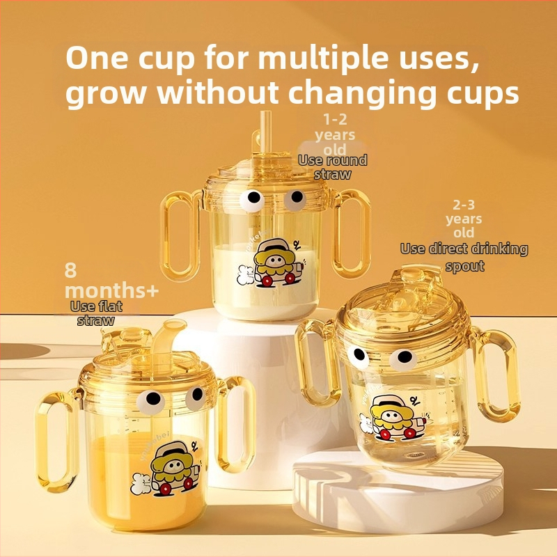 PPSU cană pentru copii de lapte, stil desen animat, cană cu pai pentru băut direct, pentru copii 1–3 ani și peste, rezistentă la căderi de la Youkebei