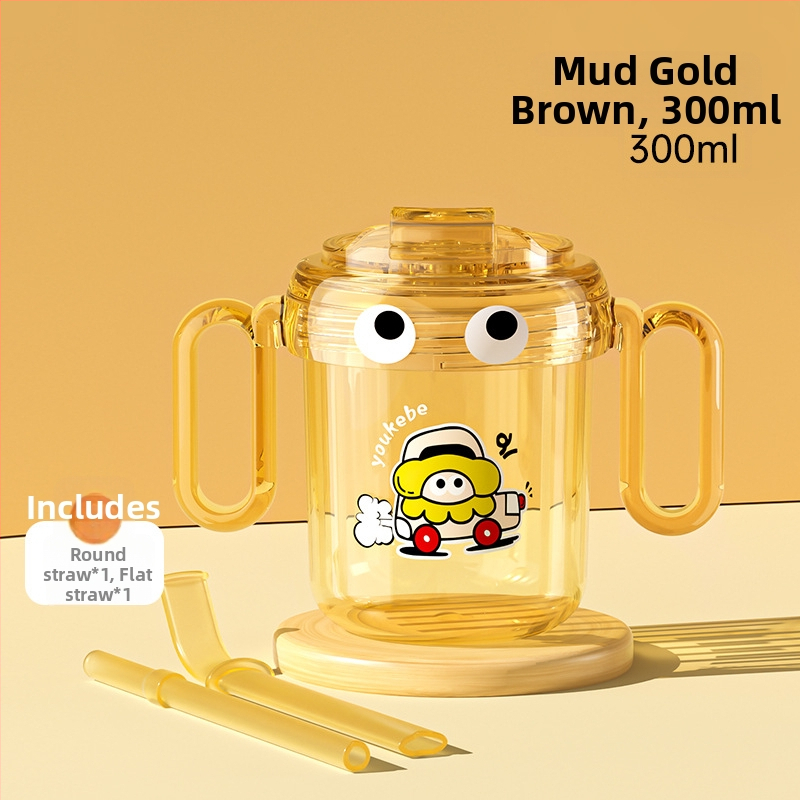 PPSU cană pentru copii de lapte, stil desen animat, cană cu pai pentru băut direct, pentru copii 1–3 ani și peste, rezistentă la căderi de la Youkebei