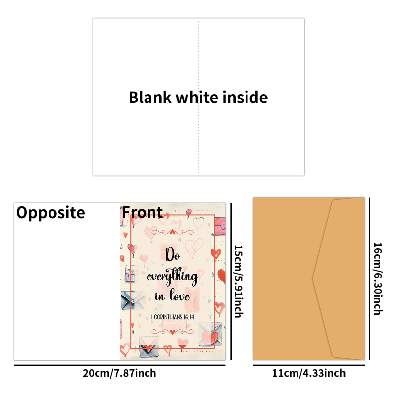 Set de 10 felicitări pliabile pentru ziua de naștere, cu plicuri, scrise de mână