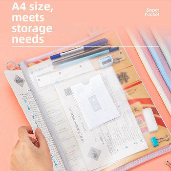 Deli dokumentová taška na zips, PVC materiál, tvar tehly