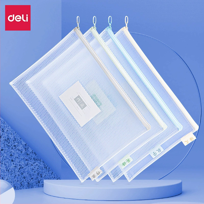 Deli dokumentová taška na zips, PVC materiál, tvar tehly