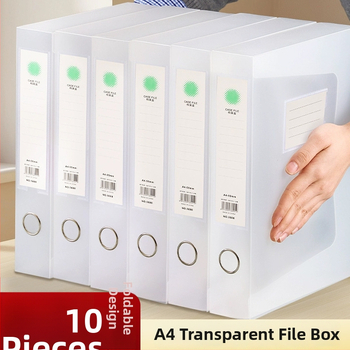 Prozirna sklopiva kutija za dokumente, od PP plastike, stakabilna, s 55 mm stražnjom širinom, Muji stil, za ured