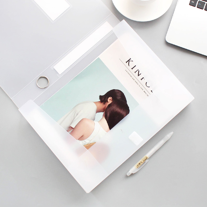 Prozirna sklopiva kutija za dokumente, od PP plastike, stakabilna, s 55 mm stražnjom širinom, Muji stil, za ured