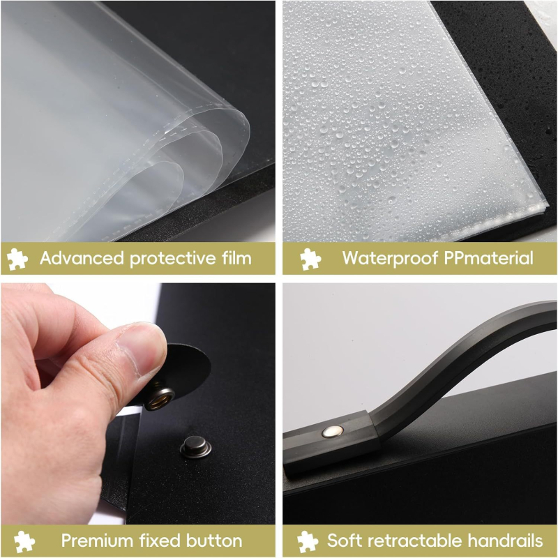 Folder de stocare puzzle A1/A2, dosar de documente îngroșat cu 20 buzunare, imprimare siglă disponibilă