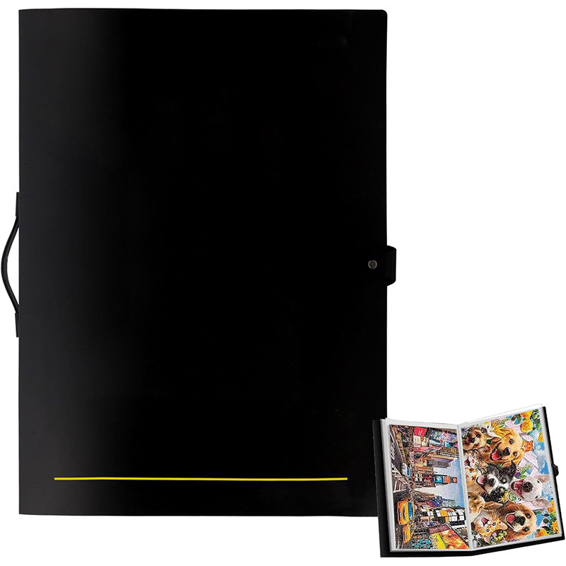 Folder de stocare puzzle A1/A2, dosar de documente îngroșat cu 20 buzunare, imprimare siglă disponibilă