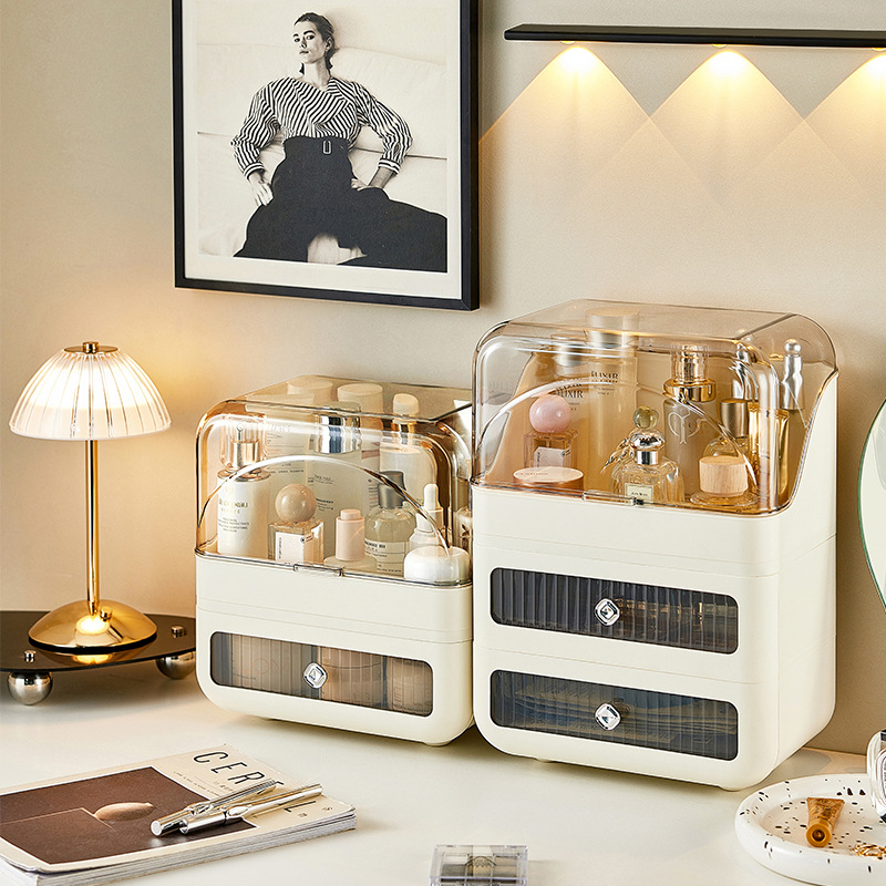 Kozmetikai tároló doboz asztalra, műanyag, japán stílus, őszi 2023 megjelenés