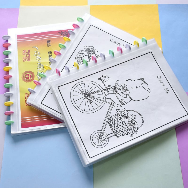 Fișier transparent PP pentru documente cu cataramă ciupercă; logo tipărit; personalizare disponibilă; grosime 0,1 mm