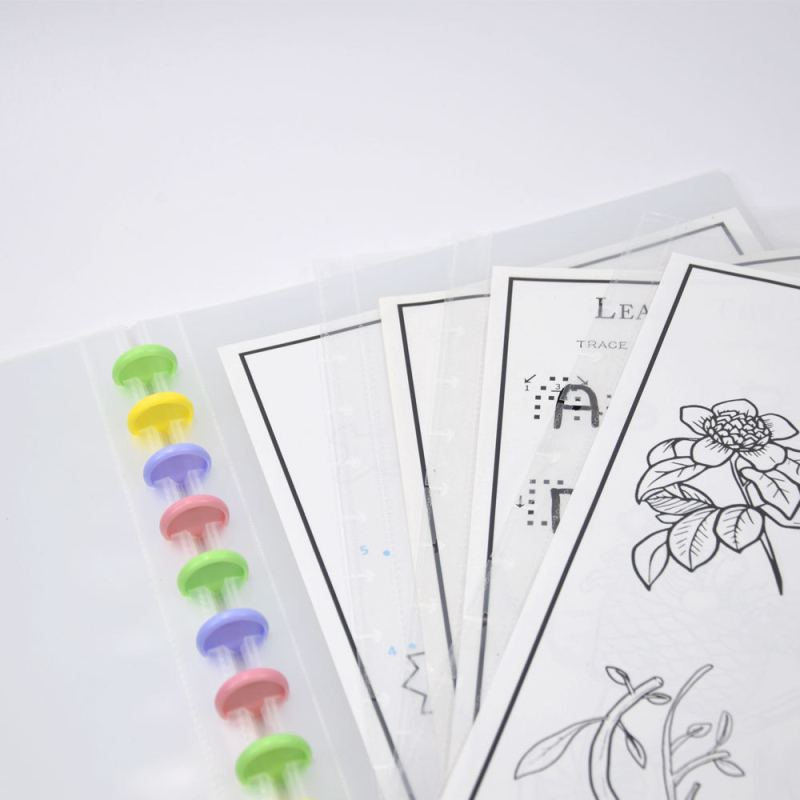 Fișier transparent PP pentru documente cu cataramă ciupercă; logo tipărit; personalizare disponibilă; grosime 0,1 mm