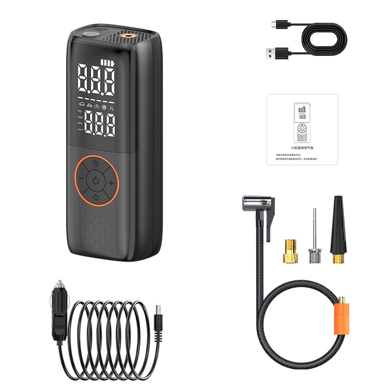 12V pumpa za do pneumatika za automobile, motocikle i EV — 100W, 30L/min, 3 m kabel, dvostruko napajanje (auto/dom)