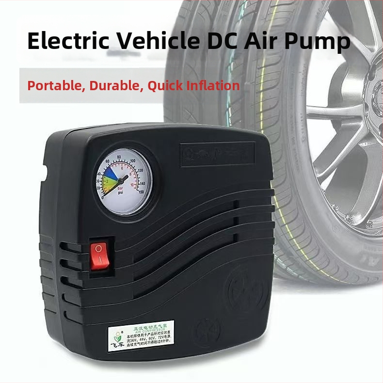 Αυτοκινήτου επείγουσα αντλία αέρα με τροφοδοσία 12V, 100W, 50 L/min, σωλήνας 41 cm, μετρητής πίεσης ελαστικών