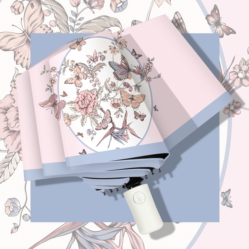 Umbrelă | Protecție UV >50, 6 nervuri, țesătură poliester 190T, tijă din fier, mâner din plastic