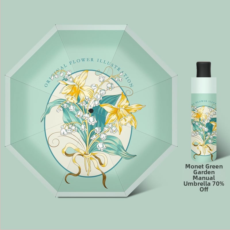 Umbrelă | Protecție UV >50, 6 nervuri, țesătură poliester 190T, tijă din fier, mâner din plastic