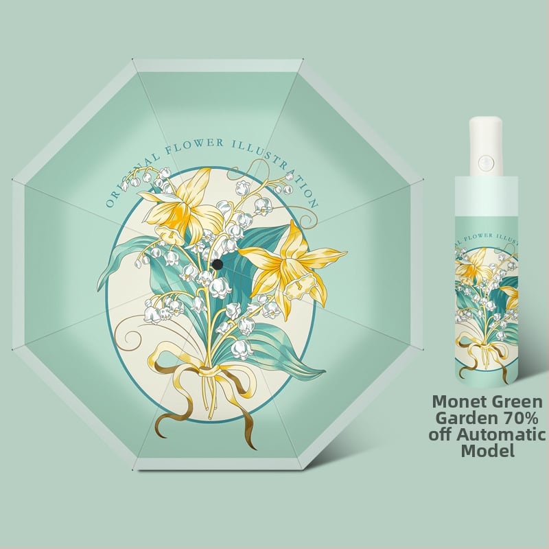 Umbrelă | Protecție UV >50, 6 nervuri, țesătură poliester 190T, tijă din fier, mâner din plastic