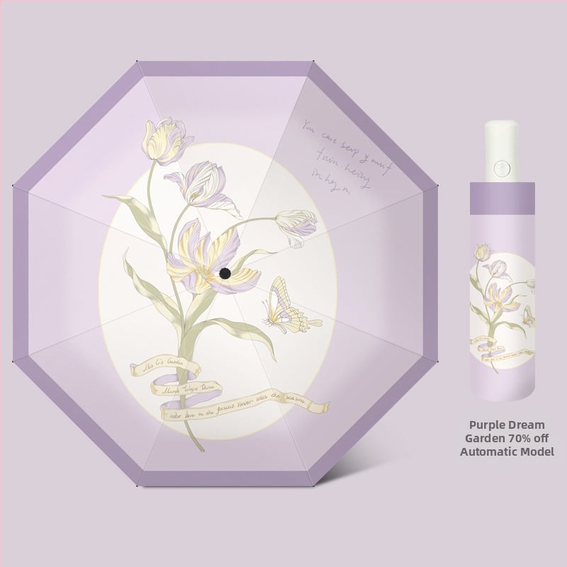 Umbrelă | Protecție UV >50, 6 nervuri, țesătură poliester 190T, tijă din fier, mâner din plastic