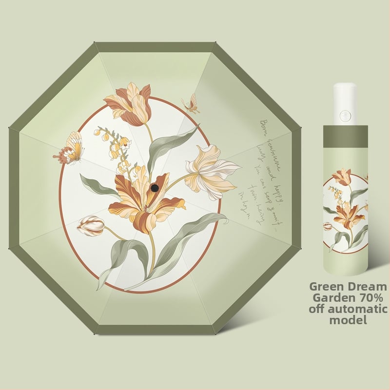 Umbrelă | Protecție UV >50, 6 nervuri, țesătură poliester 190T, tijă din fier, mâner din plastic