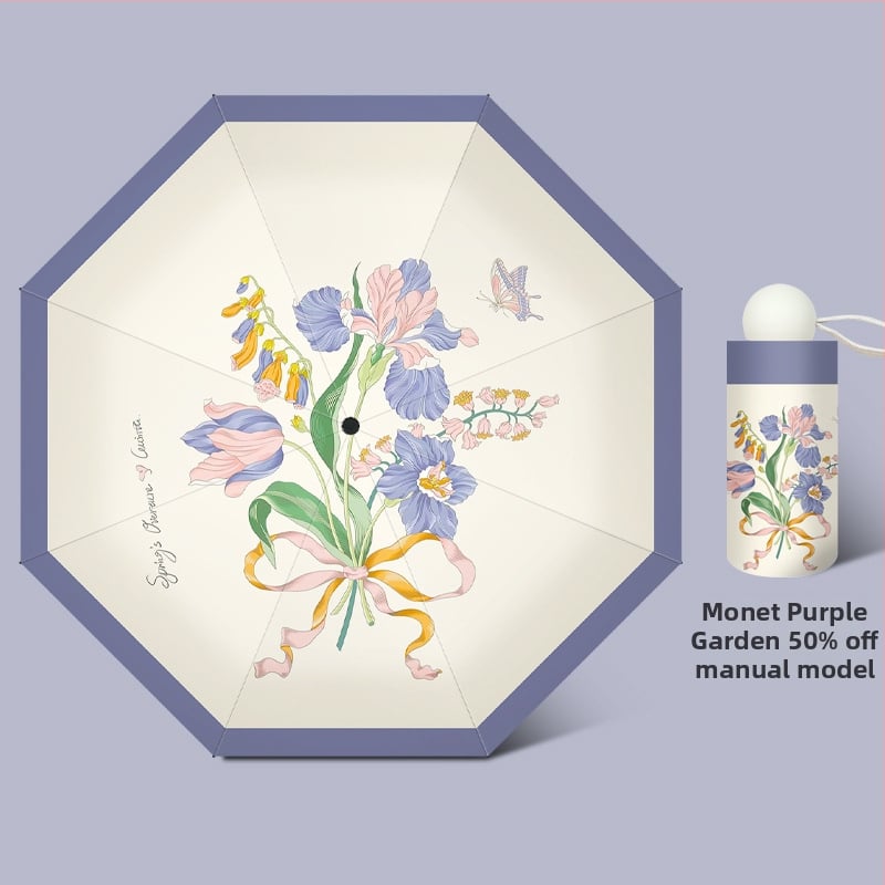 Umbrelă | Protecție UV >50, 6 nervuri, țesătură poliester 190T, tijă din fier, mâner din plastic