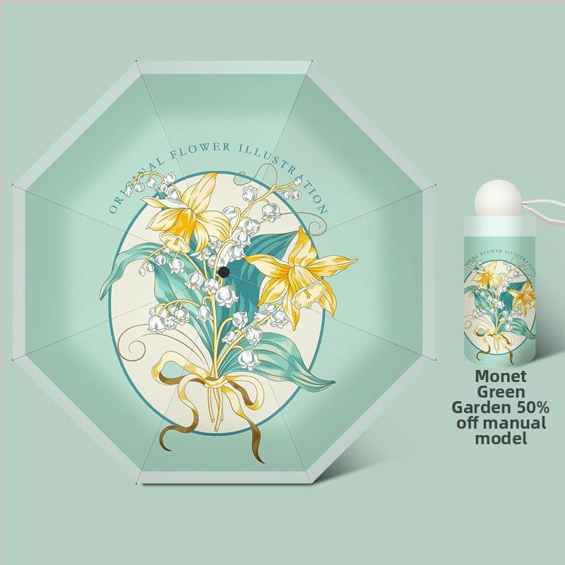 Umbrelă | Protecție UV >50, 6 nervuri, țesătură poliester 190T, tijă din fier, mâner din plastic