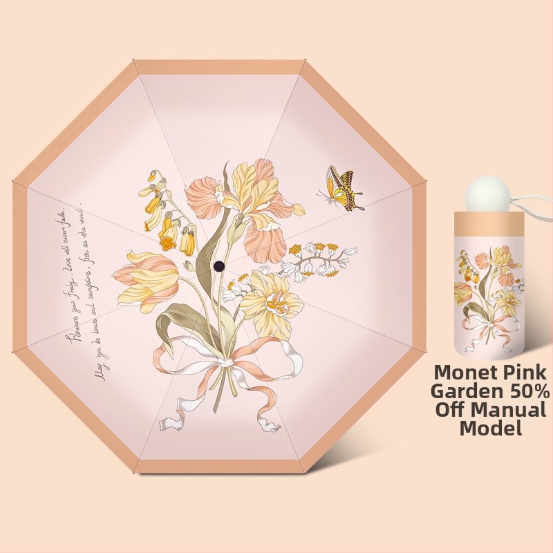 Umbrelă | Protecție UV >50, 6 nervuri, țesătură poliester 190T, tijă din fier, mâner din plastic