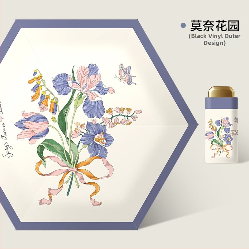 Umbrelă | Protecție UV >50, 6 nervuri, țesătură poliester 190T, tijă din fier, mâner din plastic