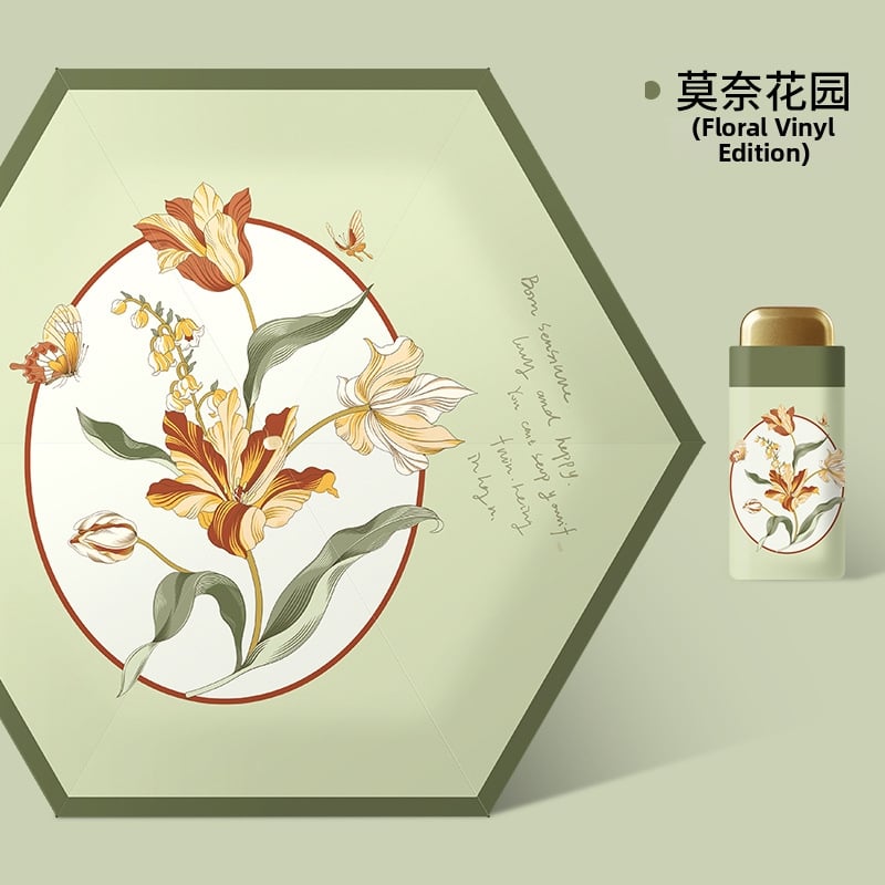 Umbrelă | Protecție UV >50, 6 nervuri, țesătură poliester 190T, tijă din fier, mâner din plastic