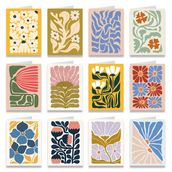 12 bucăți carduri de felicitare geometrice abstracte cu plicuri, hârtie și imprimare