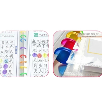 Mapă detașabilă pentru foi cu găuri Rainbow Mushroom Hole, material PP, grosime 10 cm, pentru certificate și depozitare de documente