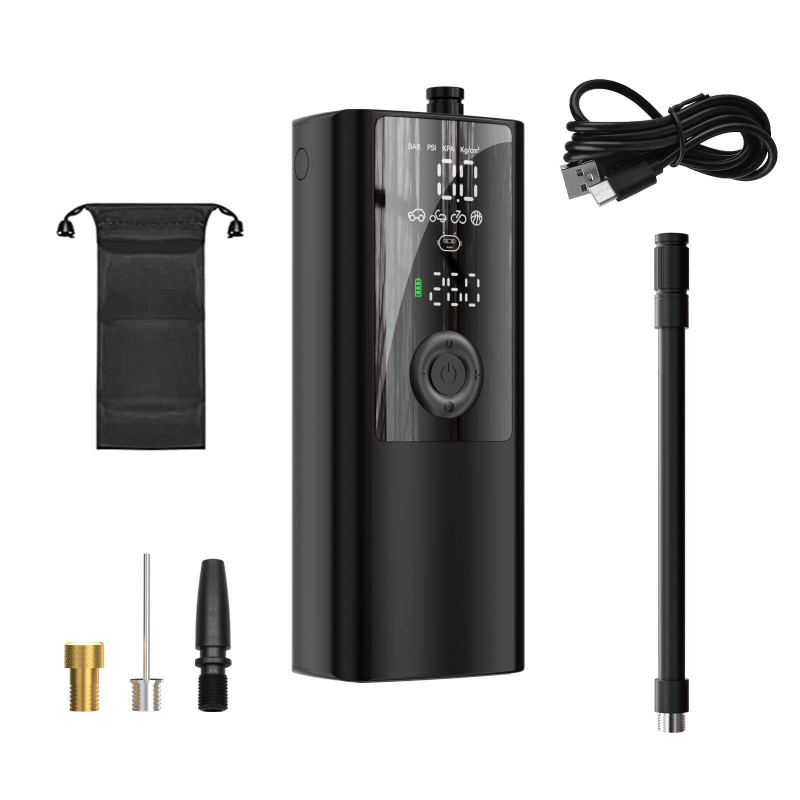 Prijenosni bežični auto inflator s LED svjetlom, 7.4V, 25 L/min, ≤80W, 373 g