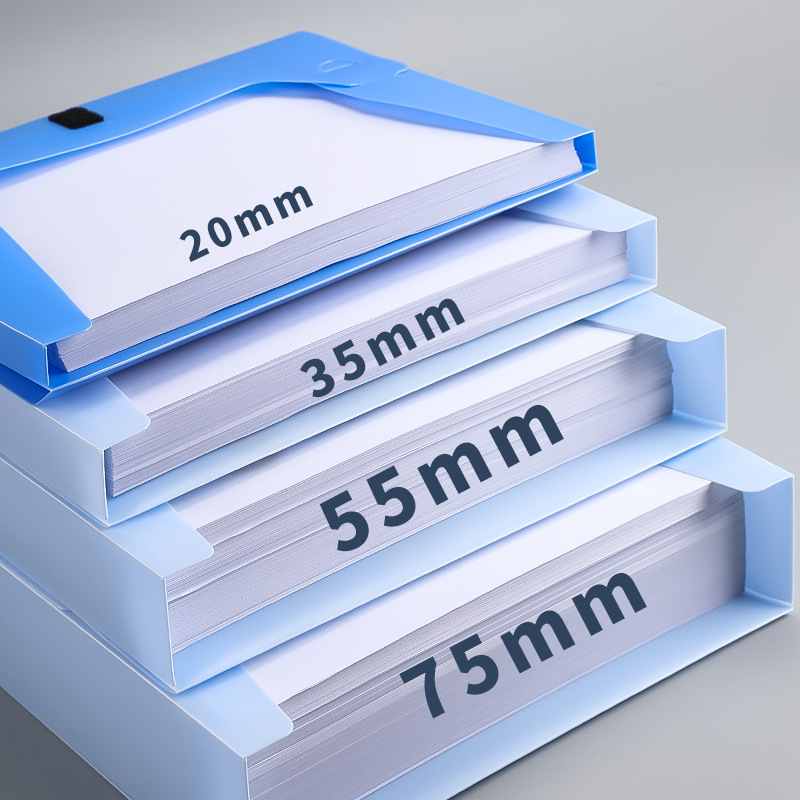 A4 plastična arhivska kutija za dokumente, PP materijal, sklopiva kutija sa S kukom i petljom, Youlejia, stražnja širina 50