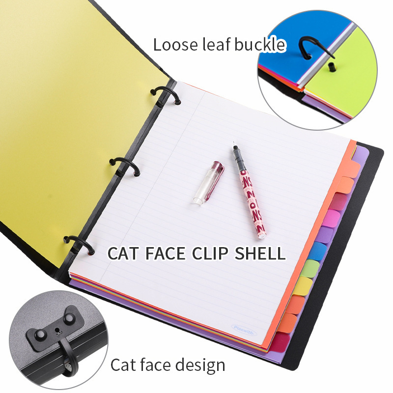 Mapă de documente cu clips de 3 găuri, detașabilă, PP material, stocare birou, clasificare documente, grosime placă 0,7 mm