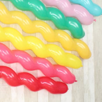 Lateks balon za ukrašavanje, dugački uvijeni spiralni dizajn, marka Wen Xu, otisnuto logo