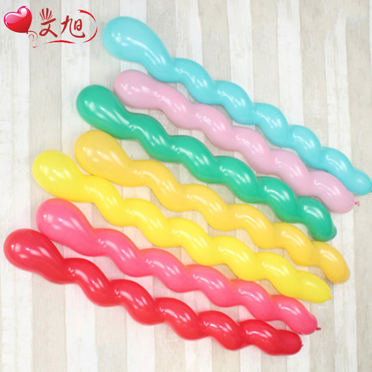 Lateks balon za ukrašavanje, dugački uvijeni spiralni dizajn, marka Wen Xu, otisnuto logo