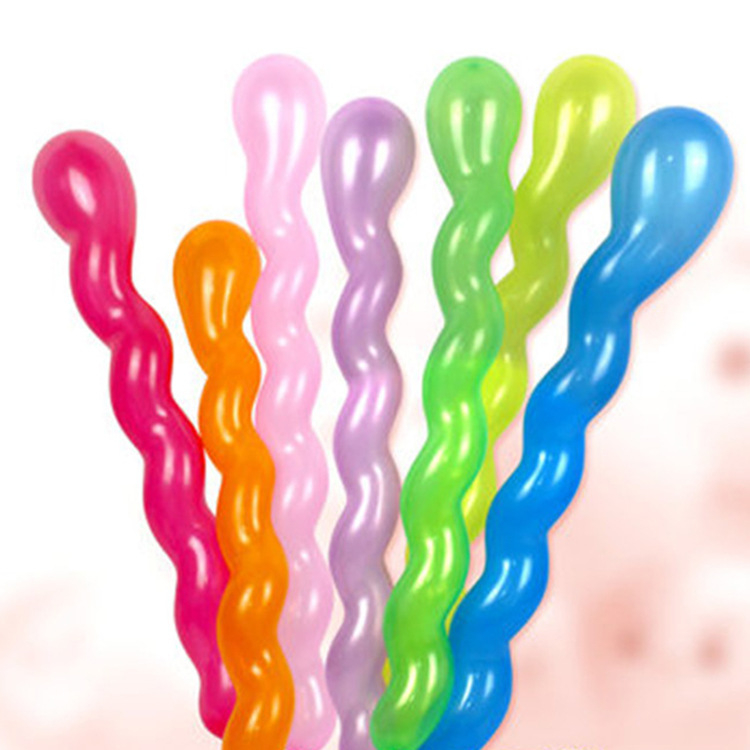 Lateks balon za ukrašavanje, dugački uvijeni spiralni dizajn, marka Wen Xu, otisnuto logo