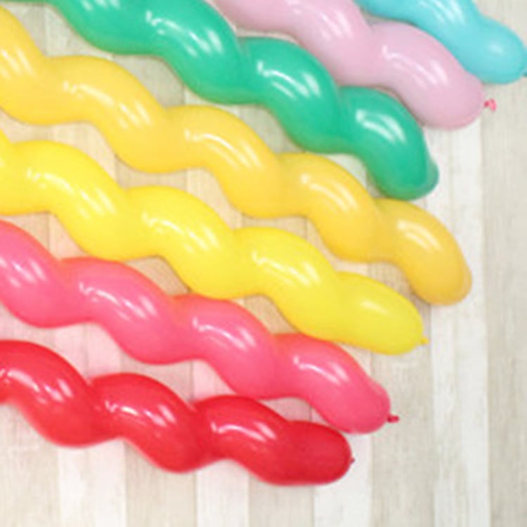 Lateks balon za ukrašavanje, dugački uvijeni spiralni dizajn, marka Wen Xu, otisnuto logo