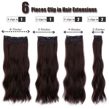 Perucă invizibilă cu bucle, fibre sintetice rezistente la temperatură, set de șase piese cu clipsuri, extensii de păr — nu poate fi decolorată sau îndreptată