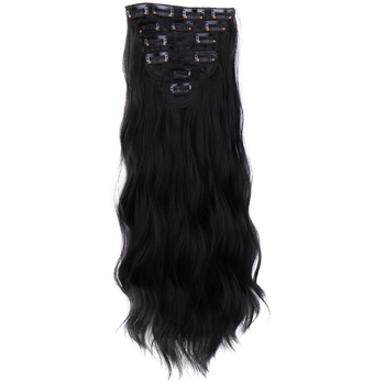 Perucă invizibilă cu bucle, fibre sintetice rezistente la temperatură, set de șase piese cu clipsuri, extensii de păr — nu poate fi decolorată sau îndreptată