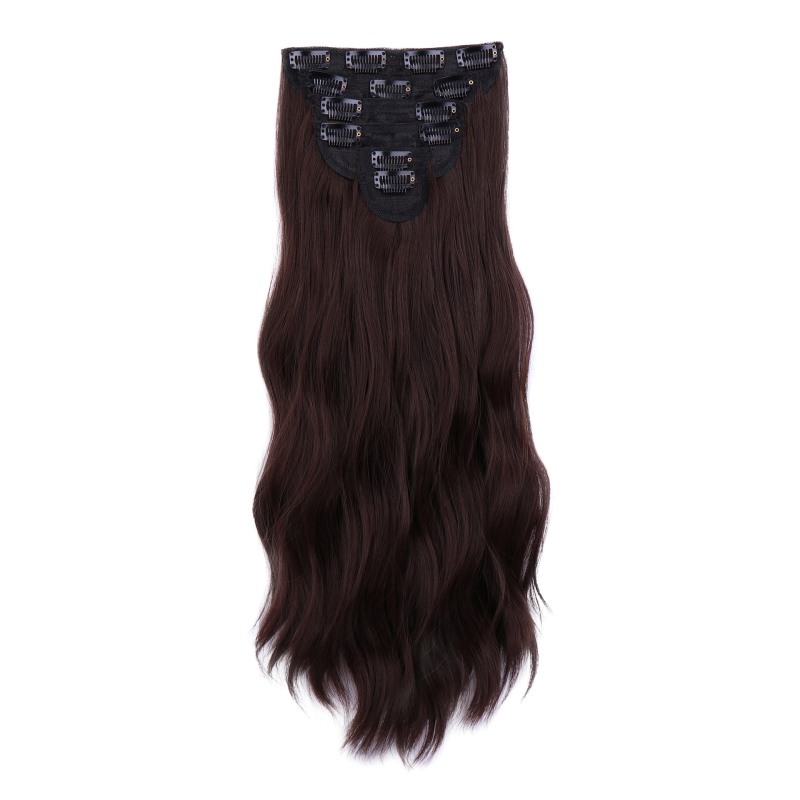 Perucă invizibilă cu bucle, fibre sintetice rezistente la temperatură, set de șase piese cu clipsuri, extensii de păr — nu poate fi decolorată sau îndreptată