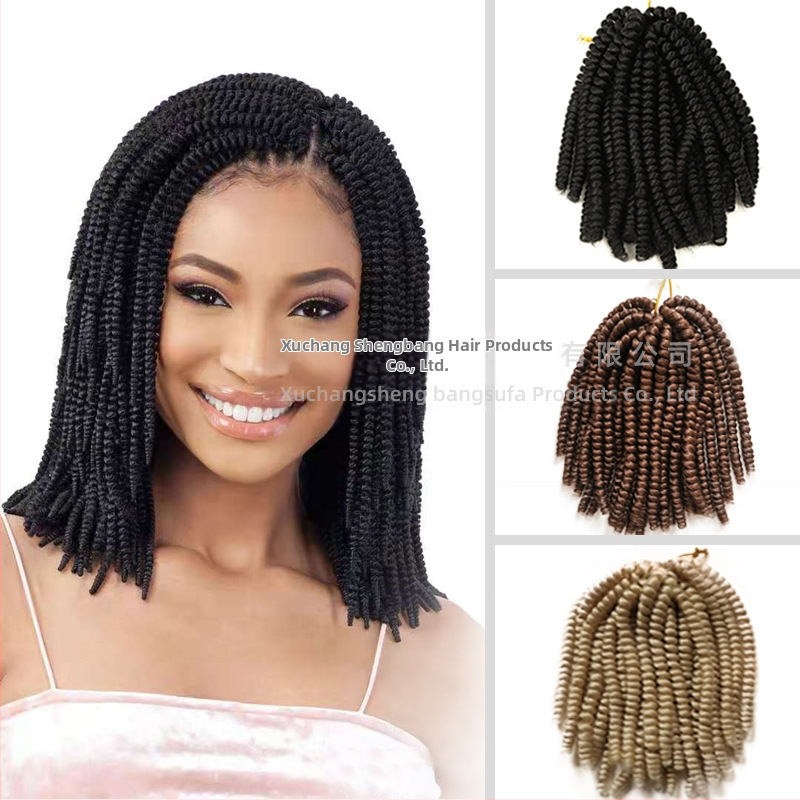 Parochňa s africkými dredmi a spring twist, syntetické vlákna, dvojité opletky