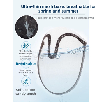 Perucă lungă cu bucle pentru femei — semi-handwoven; amestec de mătase; ton natural al pielii; nu poate fi vopsită sau supusă permamentei (Brand Hengyang)