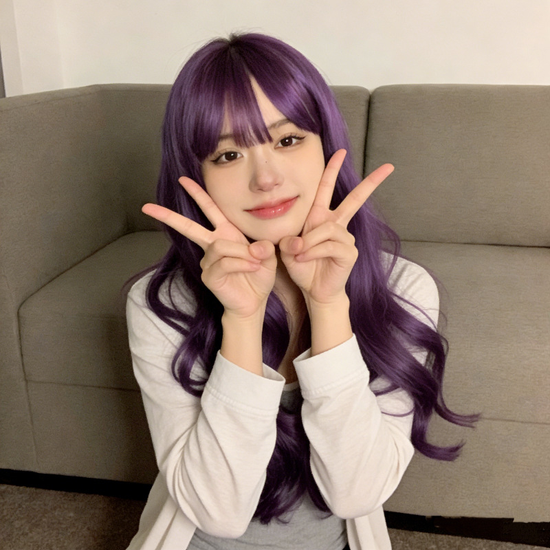 Cosplay perika, kovrčava kosa s Qi fringe (Model 131; termička vlakna; može se bojiti)