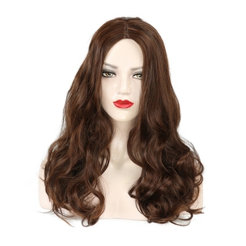 Perucă de lungime medie, bucle, fibră sintetică rezistentă la temperaturi înalte, aspect natural, confortabil de purtat