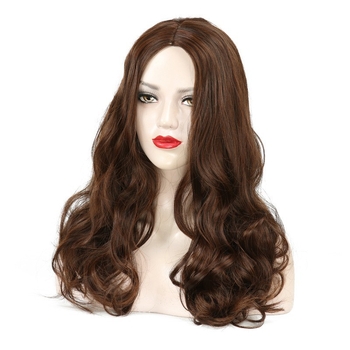 Perucă de lungime medie, bucle, fibră sintetică rezistentă la temperaturi înalte, aspect natural, confortabil de purtat