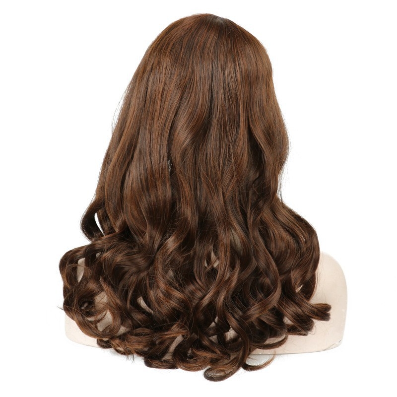 Perucă de lungime medie, bucle, fibră sintetică rezistentă la temperaturi înalte, aspect natural, confortabil de purtat