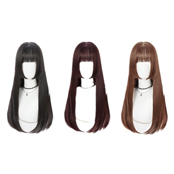 Perucă anime cosplay pentru femei — model 3-8019, fibră rezistentă la temperatură, proces mecanic, vopsire fără încălzire, acoperire completă a capului