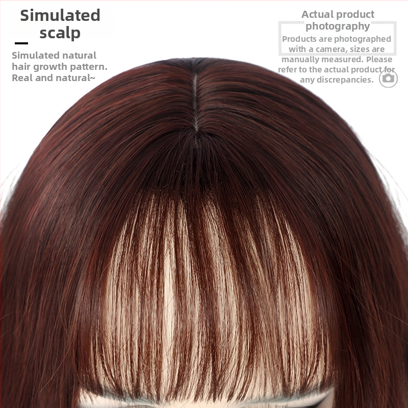 Louise - Perucă medie cu bucle bubile și perm corn, fibre rezistente la căldură, breton reglabil (drept sau înclinat), aspect natural