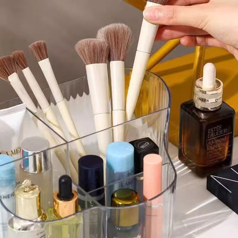 Cutie de depozitare pentru cosmetice cu compartimente divizate, transparentă, PET, brand Shumei, fără capac, stil modern minimalist